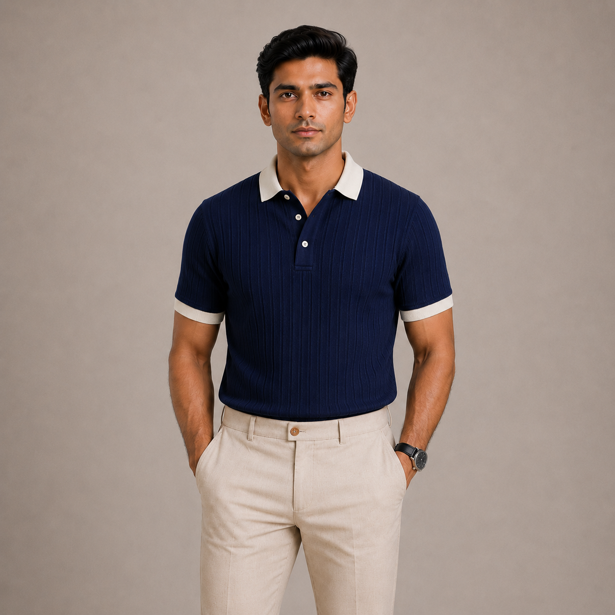 Contrast Collar Polos