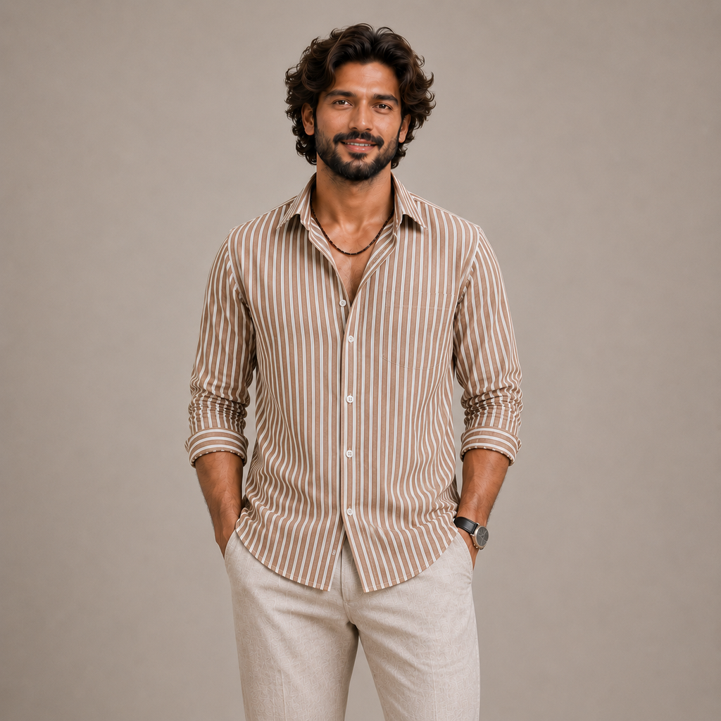 Sand Striped Linen Shirt