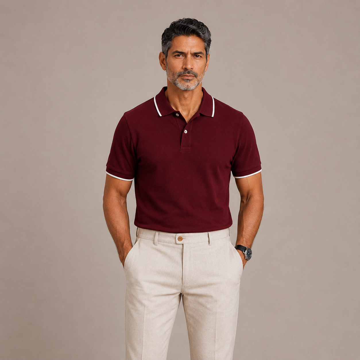 Wine Cotton Classic Polo