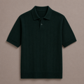 Forest Green Cotton Rib Knit Polo