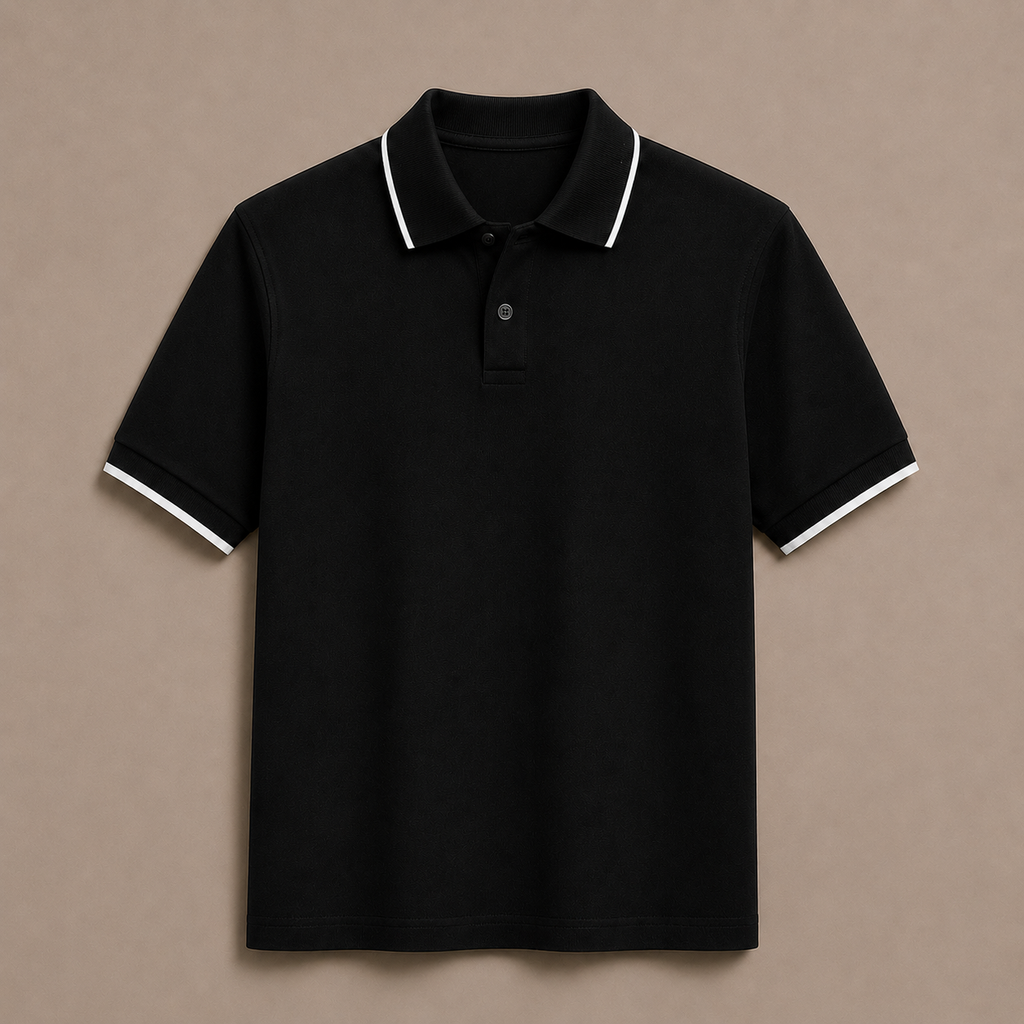 Black Cotton Classic Polo