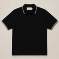 Men's Black Classic Polo made from 100% cotton piqué by Juliet Parkar