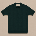 Men's Forest Green Rib Knit Polo made from 100% cotton by Juliet Parkar