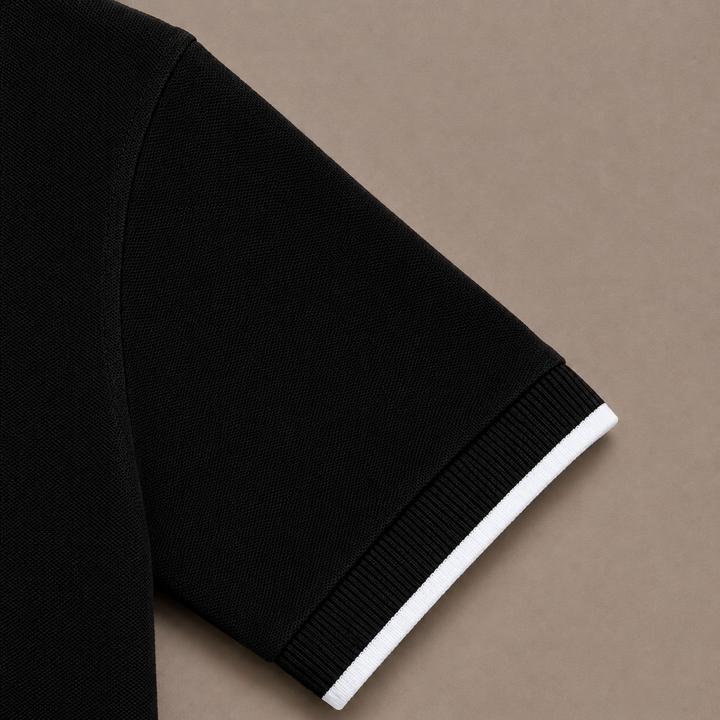 Black Cotton Classic Polo