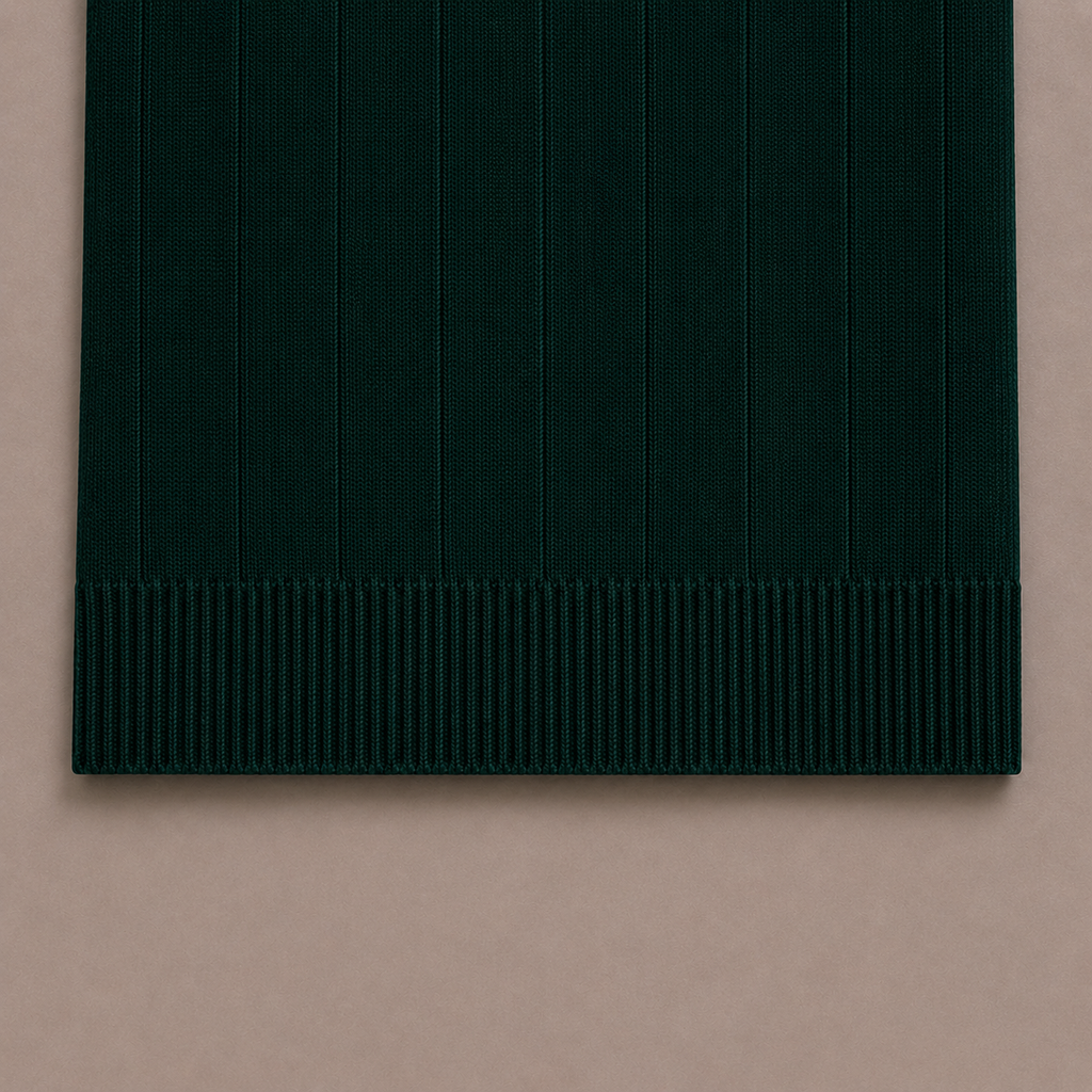 Forest Green Cotton Rib Knit Polo