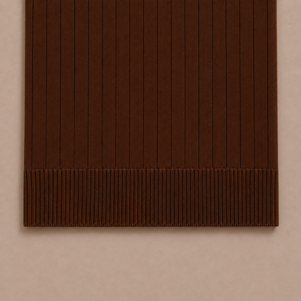 Brown Cotton Contrast Collar Polo